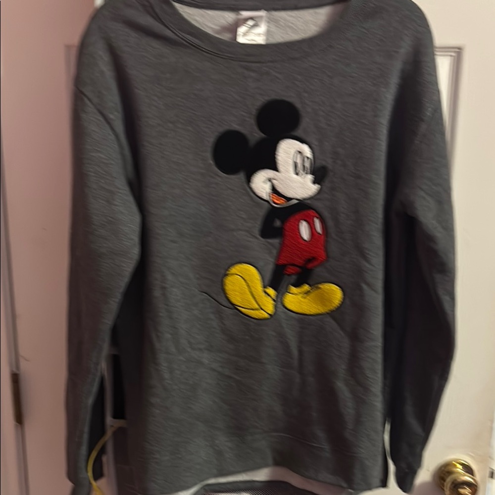 Disney Women's Gray Mickey Mouse Sweater